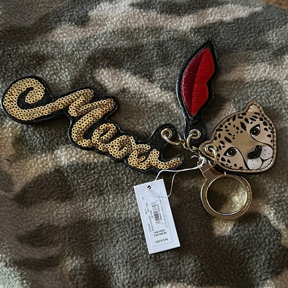 Kate Spade Gold and Red Leopard Keychain - Picture 5 of 6